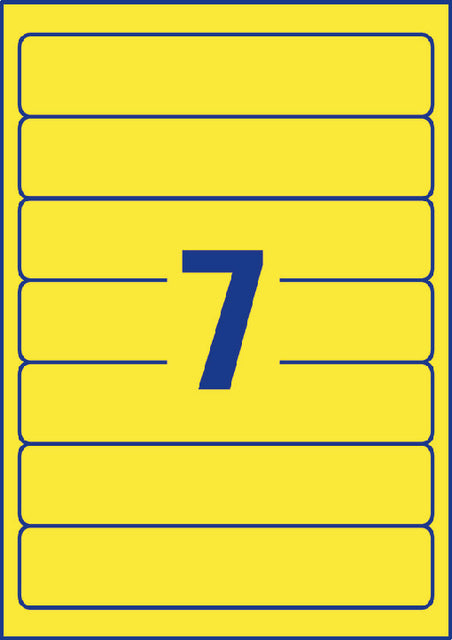 Rugetiket Avery smal 38x192mm zelfklevend geel