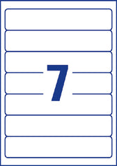 Rugetiket Avery smal 38x192mm zelfklevend wit