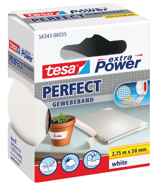 Textieltape tesa Perfect 2.75mx38mm wit