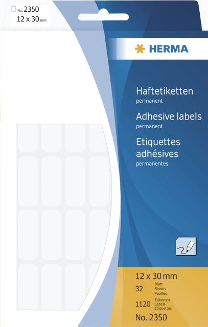 Etiket HERMA 2350 12x30mm wit 1120stuks