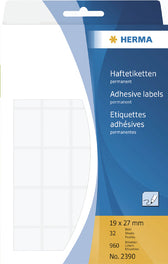 Etiket HERMA 2390 19x27mm wit 960stuks