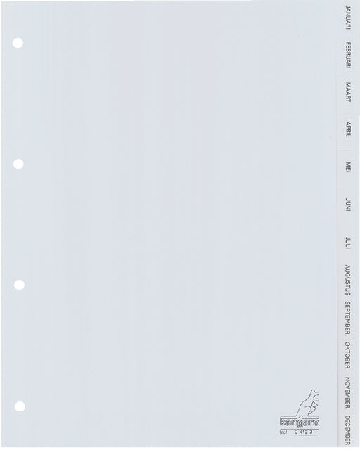Tabblad Kangaro 4r G412J 12dlg maanden grijs PP