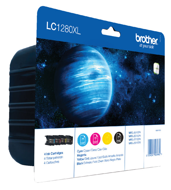 Inktcartridge Brother LC-1280XLVALBP zw +3kleuren
