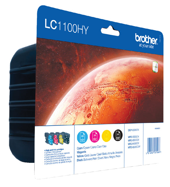 Inktcartridge Brother LC-1100HYVALBP zw +3kleuren