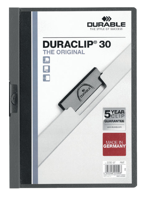 Klemmap Durable Duraclip A4 3mm 30v dgs