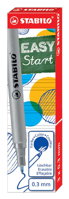 Rollerpenvulling STABILO Easyoriginal F 3st blauw