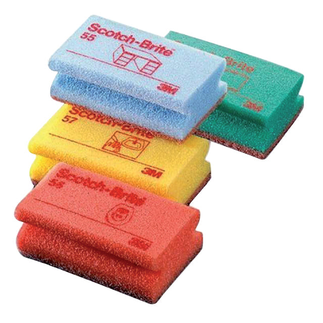 Schuurspons Scotch-Brite delicaat 70x130mm geel