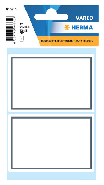 Etiket HERMA 5715 53x80mm schrift grijs kader 12st