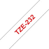 Labeltape Brother Ptouch TZe232 12mm wit - afbeelding 2