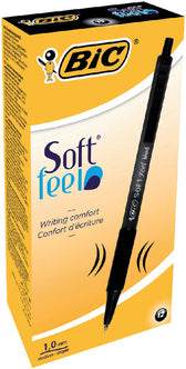 Balpen Bic soft feel clic M zwart - afbeelding 3