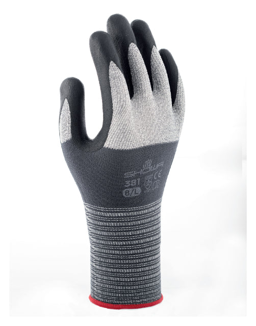Griphandschoen Showa 381 nitril S grijs