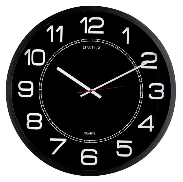 Wandklok Unilux Mega dia 57.5cm zwart