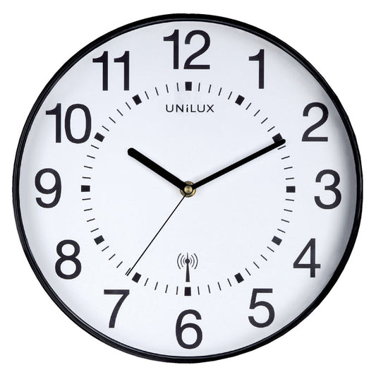 Wandklok Unilux Maxi radio dia 37.5cm zwart/wit