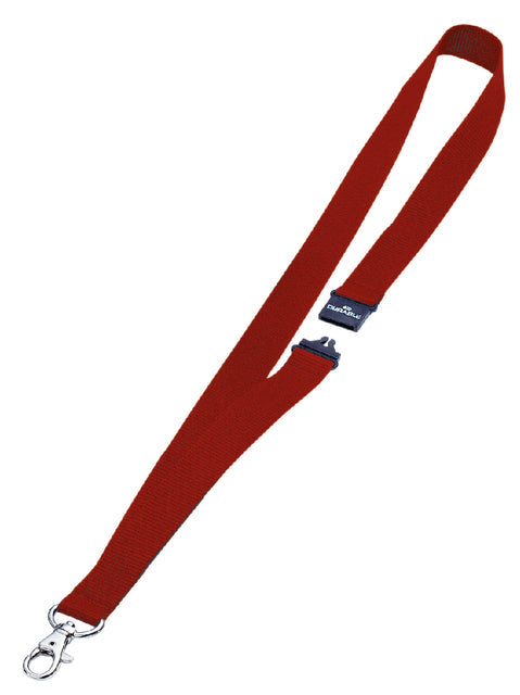 Textielkoord Durable 8137 karabijnhaak rood