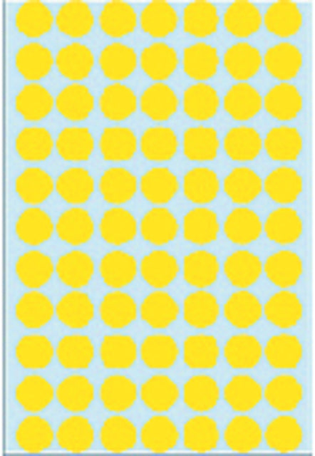 Etiket HERMA 2231 rond 13mm geel 2464stuks