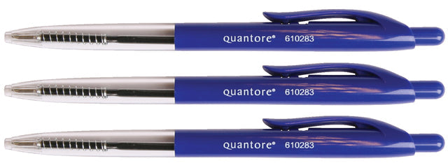 Balpen Quantore drukknop blauw
