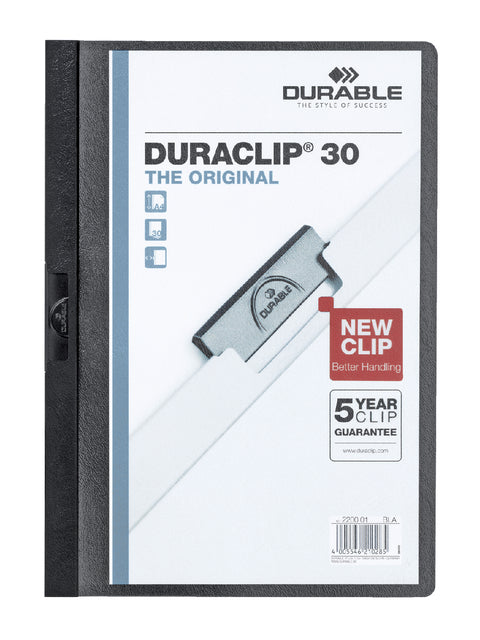Klemmap Durable Duraclip A4 3mm 30v zw