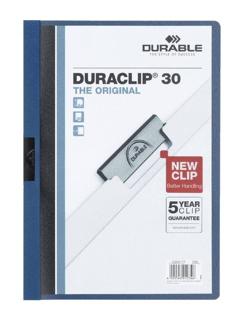 Klemmap Durable Duraclip A4 3mm 30v bl