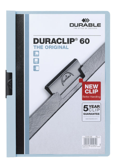 Klemmap Durable Duraclip A4 6mm 60v bl