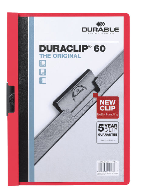 Klemmap Durable Duraclip A4 6mm 60v rd