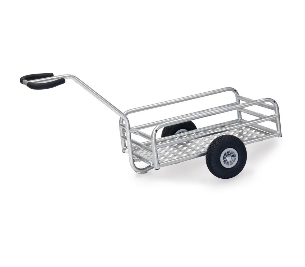 Outdoor handtrekwagen 6103L - lucht wielen - met aluminium kwintetplaat platform 795 x 445 mm