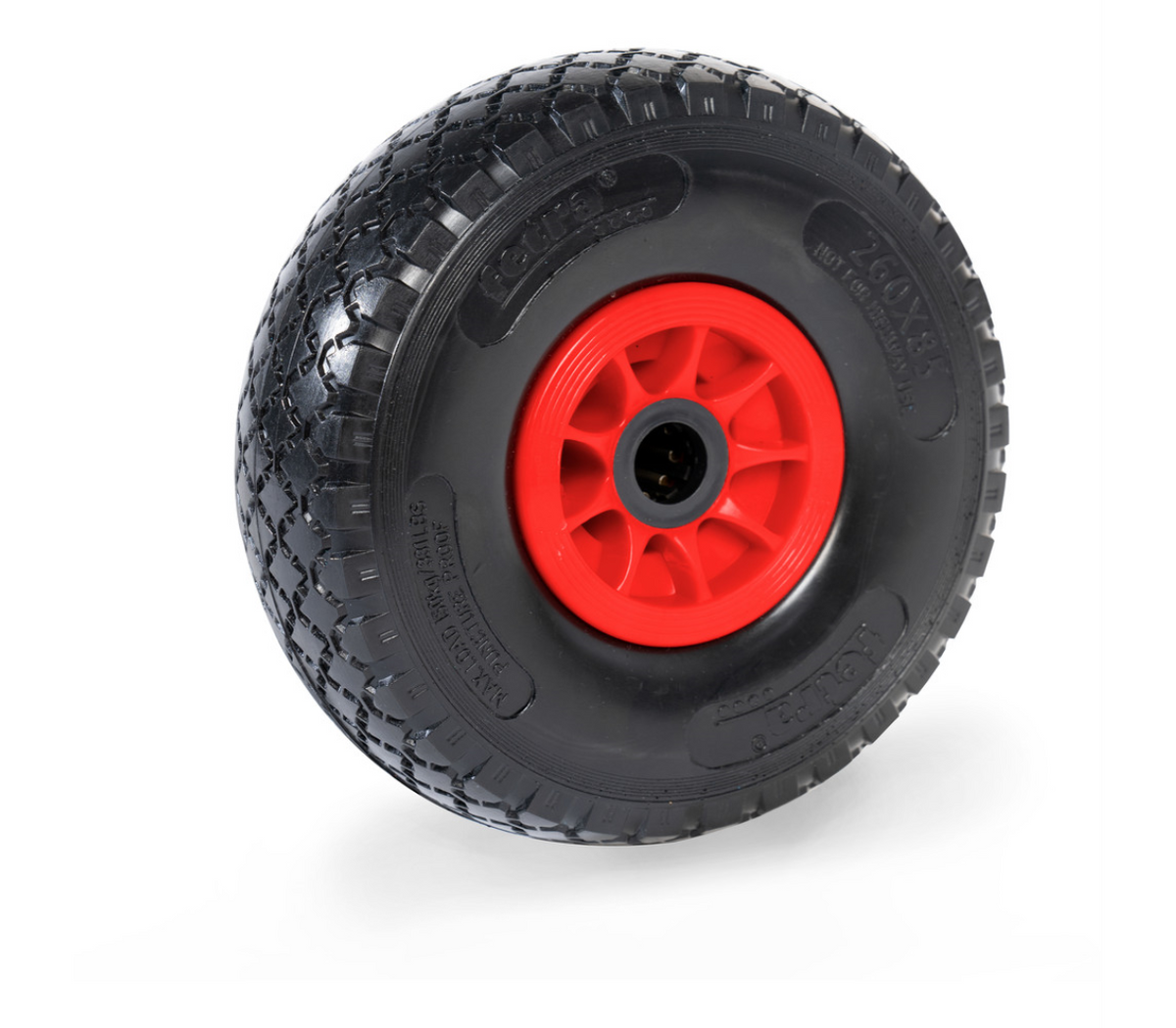 PU-geschuimd wiel 260 x 85 mm "fetra" - Kunststof velg rood, NL 75, as 25