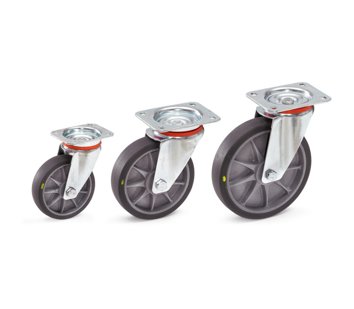 Zwenkwiel 200 x 40 mm - TPE-wielen elektrisch geleidend