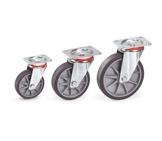 Zwenkwiel 125 x 32 mm - TPE-wielen
