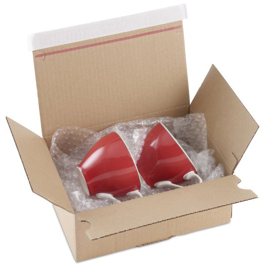 Bruine postdoos 267 x 225 x 143 mm van enkelgolf golfkarton