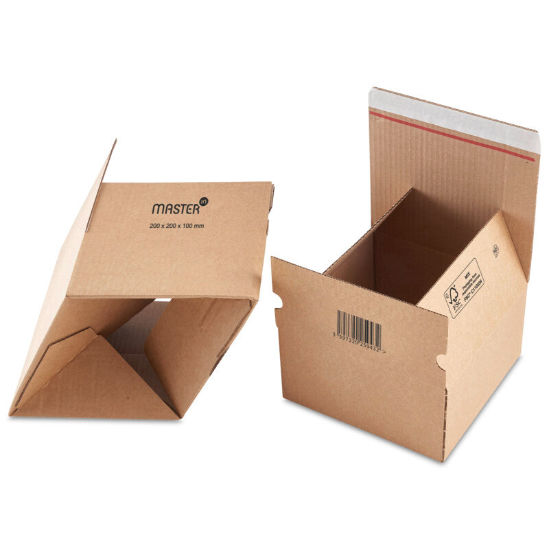Bruine postdoos 166 x 136 x 85 mm van enkelgolf golfkarton