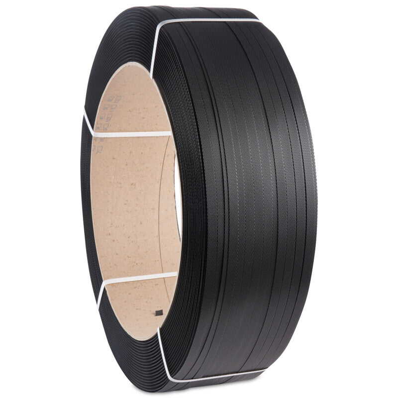 PP strappingband zwart 12 mm x 3000 m – kern 406 mm