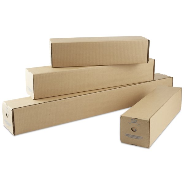 Vierkante kartonnen koker met automatische bodem 105 x 105 x 610 mm
