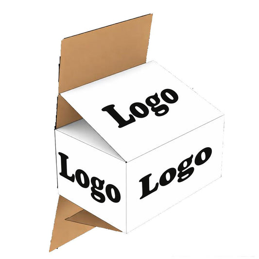 Kartonnen doos 300x300x400-3mm B-golf-Wit-overslaande-klep  (op maat)